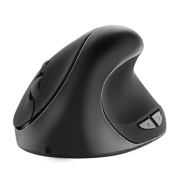 Oppladbart 2.4G USB Vertikal Ergonomisk Trådløs Mus, 6 Knapper, 3 Justerbare DPI-nivåer (800/1200/1600), for Datamaskin, Bærbar PC, PC, Macbook