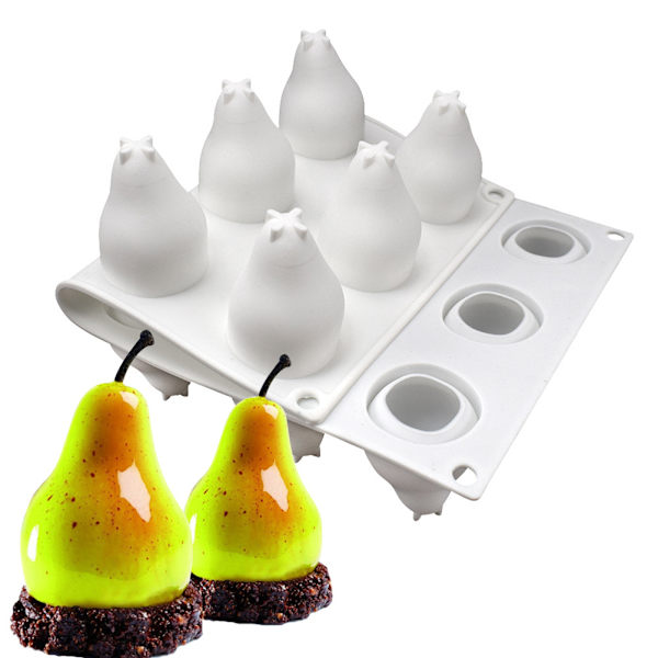 15 Hulrum Pæreformet Silikoneform til Mousse Kage Fransk Dessert 3D Silikoneform Kage Dekoration Form Non Stick