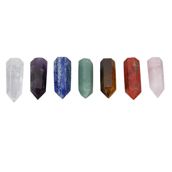 7 st Healing Wand Set Bärbar Meditationsterapi Chakra Balanserande Energi Sten Heminredning Present