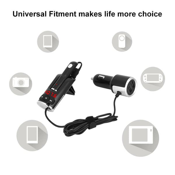 Bil Bluetooth Radio FM-senderadapter Mp3-afspiller Håndfri Dobbelt USB-oplader