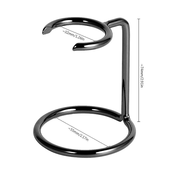 Terossähköinen Partahärän Teline - Tilaa Säästävä, 2,8 tuumaa / 7 cm Korkea, Musta