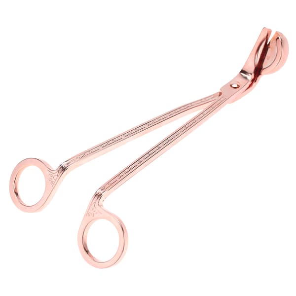 Halvsirkelformet plating rustfritt stål lys hjerte klipp veke trimmer saks verktøy (rose gull)