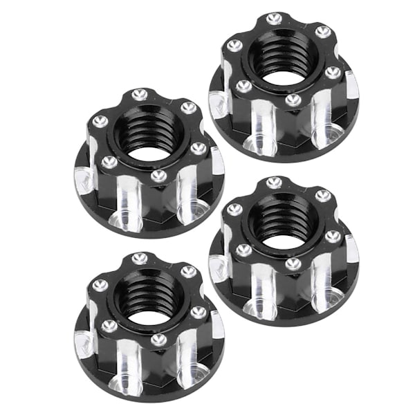 4 kpl M4 Carving kuusikulmamutterit alumiiniseos sopii HSP Sakura D3 D4 1/10 RC CarBlack