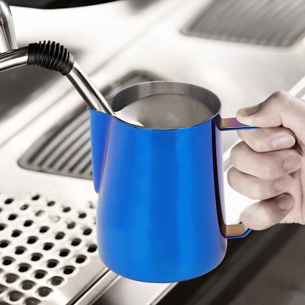600 ml rustfritt stål Titanize kaffekanne melkeskummende kopp mugge for Latte ArtBlue