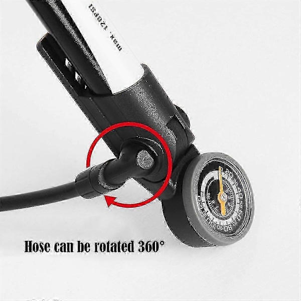 120psi Cykel Mini Pumpe Bærbar Forgaffel Højtrykspumpe Aluminium Legering Pumpe Dækpumpe Mtb Racercykel Pumpe Foldebord -DGJR