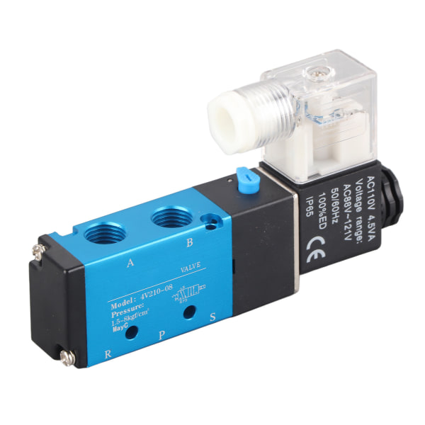 4V210-08 2-asentoinen 5-tiemagneettiventtiili PT1/4in suodatettu ilma DC3W AC 4,5VA (AC110V)