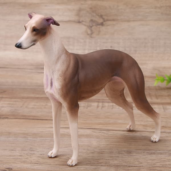 Simulerings Brun Greyhound Model Ornamenter Skrivebordsdekoration Børnelegetøjsgave