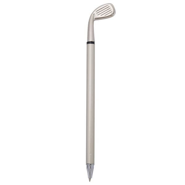 Golfboldpenholderstativ med pen og ur skrivebordsindretning golfgave (blå)