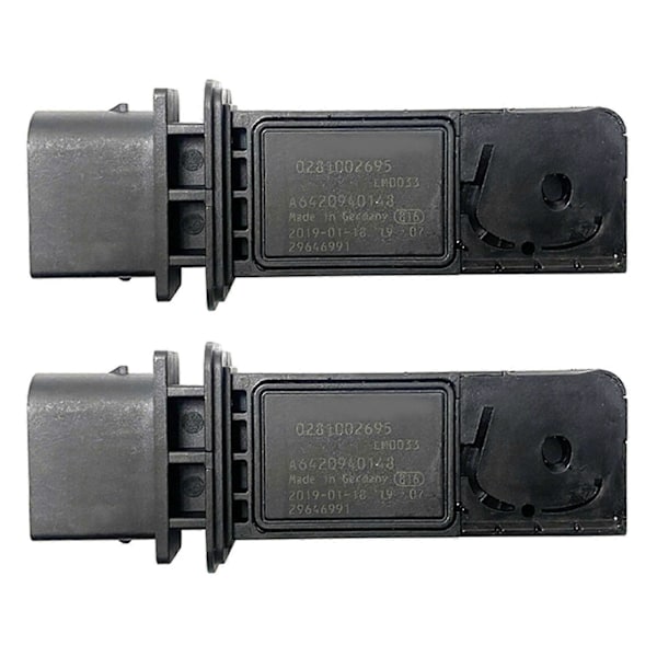 2x Bil Flödesmätare Sensor Maf Massmätare 0281002695 A6420940148 kompatibel med --B16