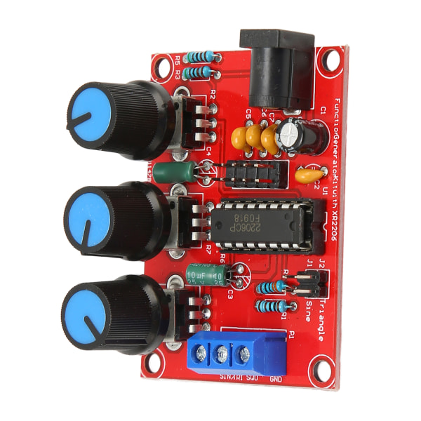 2 stk signalgeneratorsett sinustrekant firkantet utgang 1Hz‑1MHz 9‑12V DC-inngangsfunksjon Signalgenerator med etui