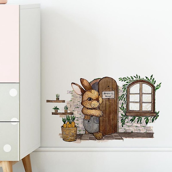 En uppsättning väggdekaler med motiv från Rabbit's House, självhäftande väggdekoration