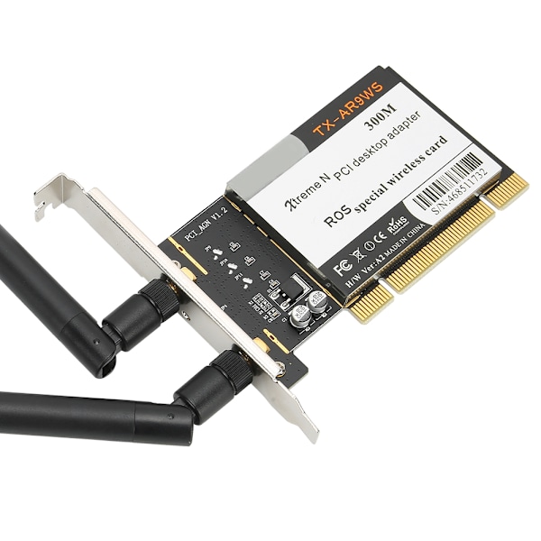 PCI Desktop Adapter 300Mbps 802.11b g n trådløst trådløst nettverkskort 2 antenner AR9223