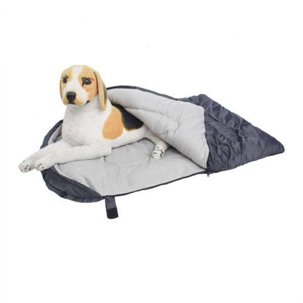 Vandtæt kæledyrs sovepose tæt tilpasning varm foldbar hund seng indendørs udendørs rejse lysegrå foring 110x70cm/43.3x27.6in