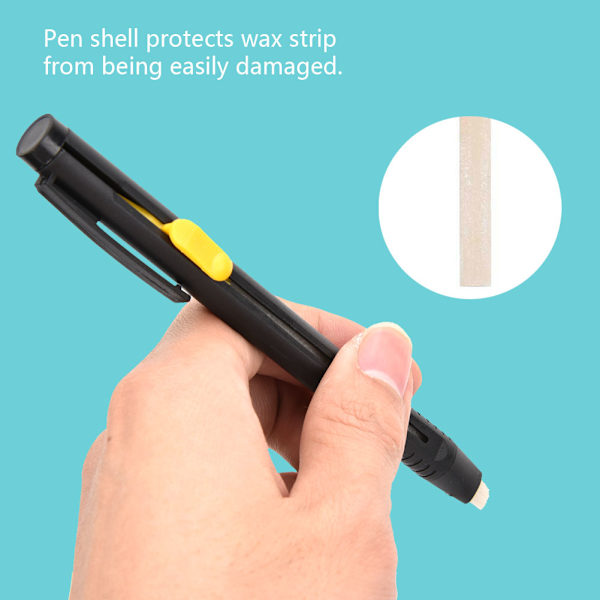 Auto Vanishing Läder Tyg Marker 2st Pennskal 20 Wax Strips Disappe Pens