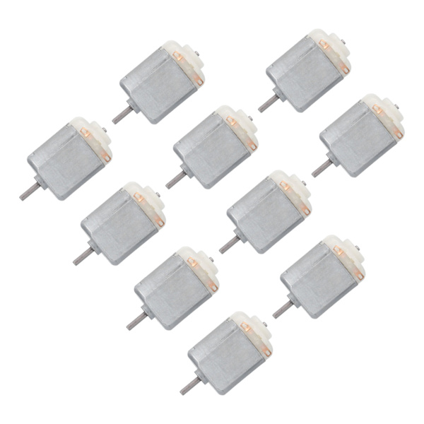10 stk. Mini elektrisk motor Høj hastighed Lav støj Lille DC motorer til hobby DIY legetøj biler Hvid