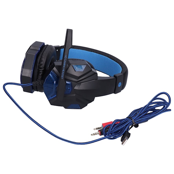 SY830MV‑PC Blå Gaming Headset Trådbundet Luminous Gaming Hörlurar för PC PS4 Controller