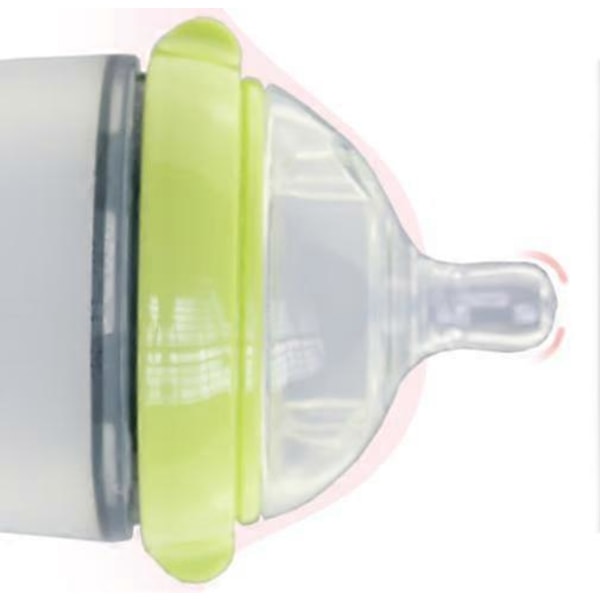 Grön 2-pack 220ml Flexibel Pip Sugrör Lär-Mugg Baby Anti-fall Babytillbehör Sugrör Anknäbb Barn Dricker Mjölk Bred Kaliber Anti-kvävning Siliko
