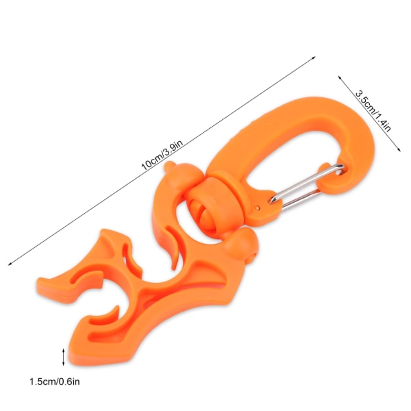 1 stk utendørs dykking dobbel BCD lavtrykksslangeklemmeholder med snapkrokspenne (oransje)