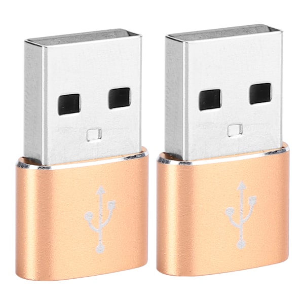2 kpl alumiiniseos TypeC - USB -sovitinta latauksen synkronointiin ja tiedonsiirtoon (kulta)