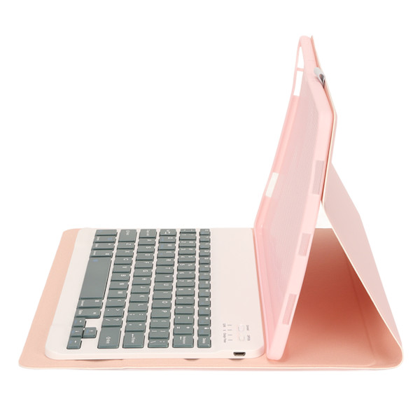 Mini trådlöst tangentbord 11,5 tum tyst skrivande vattentätt ultratunt bärbart tangentbord med läderfodral för Xiaoxin Pad Pro5 rosa