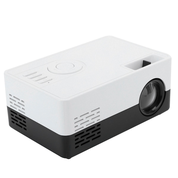 Mini bærbar projektor LED hjemmekino videomediespiller projektor med stativ 100‑240V svart hvit EU-plugg