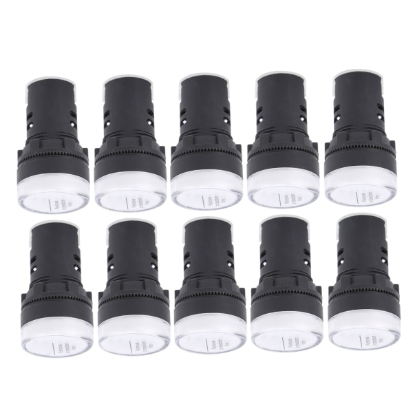 10 st AD16-22DS LED-signallampor Vit hög ljusstyrka Indikatorutrustningstillbehör AC/DC110V