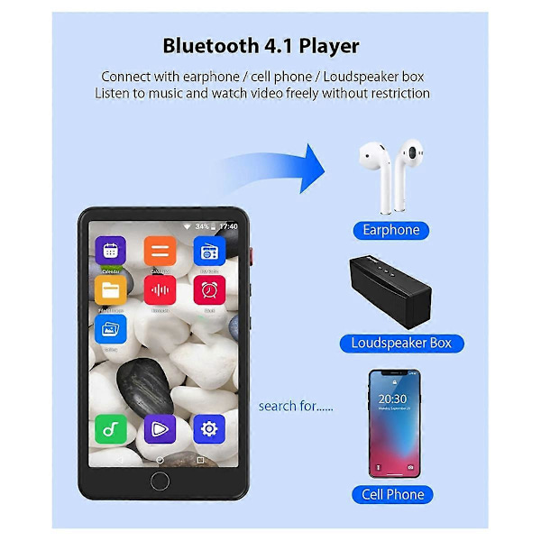 MP4-spelare Portabel Touch Screen Bluetooth WiFi MP3 MP 4