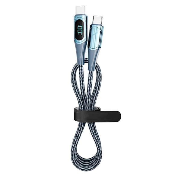 Snabbladdningsdatakabel PD LED Digital Display USB-datakabel för bärbar dator surfplatta telefon 6,6 fot blå