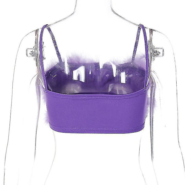 Plys Wrap Bryst Suspender Vest til Kvinder L Lilla