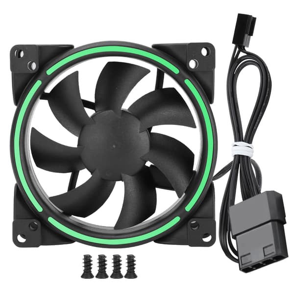 12V 24CFM LED Køleventilator 1500RPM Lydløs CPU-køler Computer Chassis Radiator Grøn