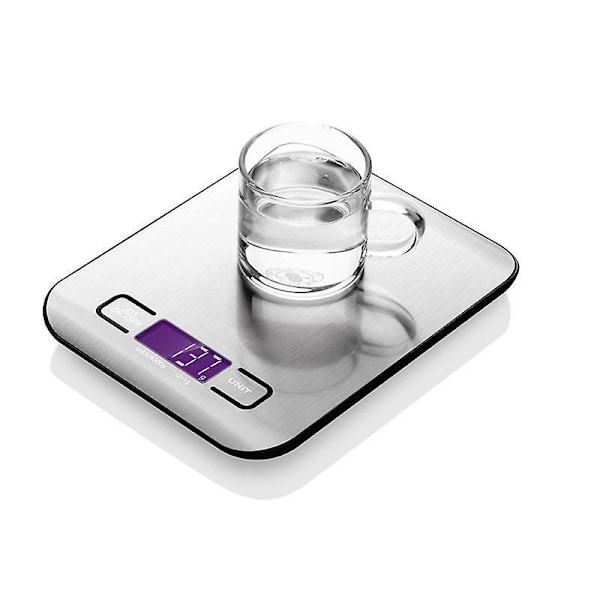 Digital Köksvåg 10kg Precision Matvikt Rostfritt Stål Stor LCD-Skärm Tara-Funktion