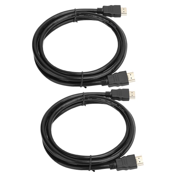 2 stk. HDMI AM til AM-kabel 1.4 Simple Version Kobberleder Jern Skal 1080P Konverter 3 meter