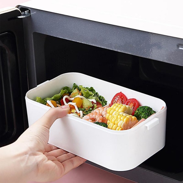 Lekkasjesikkert Bento lunsjbokssett med bestikk - 1600 ml kapasitet for piknik, arbeid, snacks - Mikrobølgesikker