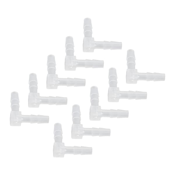 10 stk. Albue Slange Studs Plastik Fitting 90 Grader Lige Barb Joint Adapter L Form til Akvarium 4mm