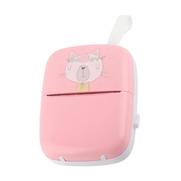Lomme termisk skriver Mini HD Bluetooth blekkfri lommetelefonskriver for studenter Rosa