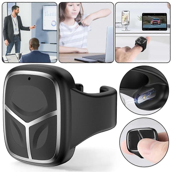 Mobiltelefon Bluetooth-kompatibel fjernkontrollringer Kontroll Multifunksjon Bærbar Smart Pages-Turner A