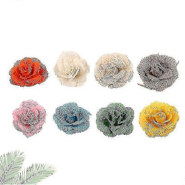 8 stk. kunstige plantedekorationer, Jute Hessian Blomst