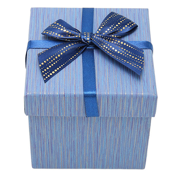 4 st presentförpackningar med lock 3,9x3,7x3,9 tum presentförpackningar för bröllop jul födelsedag alla hjärtans dag blå HM2330409