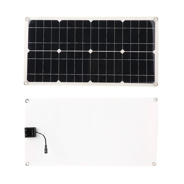 25W Dobbel 5V USB Fleksibelt Enkeltkrystall Solcellepanelsett Bilbatteriladerkontroller