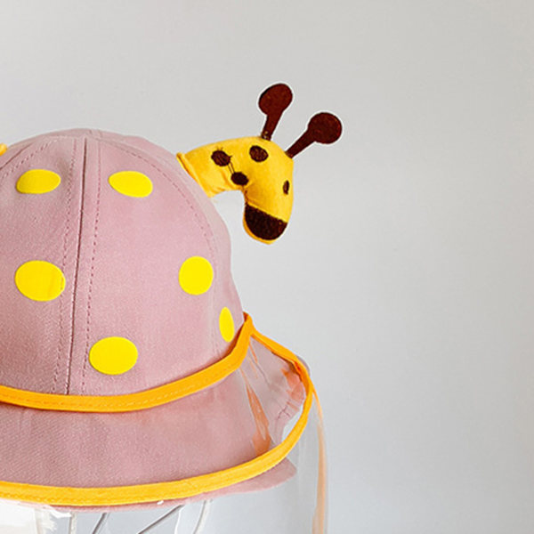 Ansiktsmaskhatt Transparent Giraff Bomull Vår Höst Baby Ansiktsmask Kepsar för Småbarn Rosa