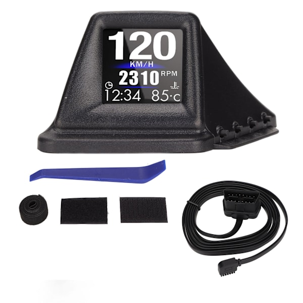 Svart bil HUD-display Multifunktion Dubbelt läge OBD GPS HUD-mätare 4 larm för fordon
