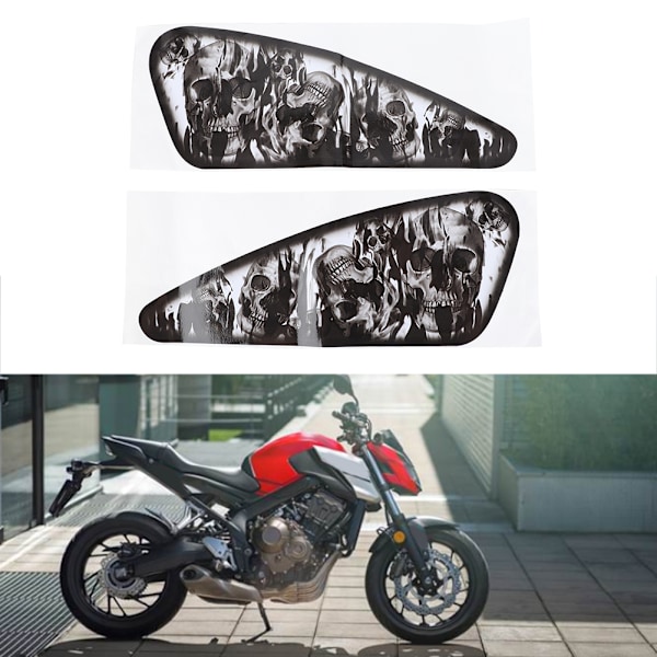 2 stk motorsykkelklistremerker 3D fargerike blekkskriver dekorative klistremer vanntette støvfrie