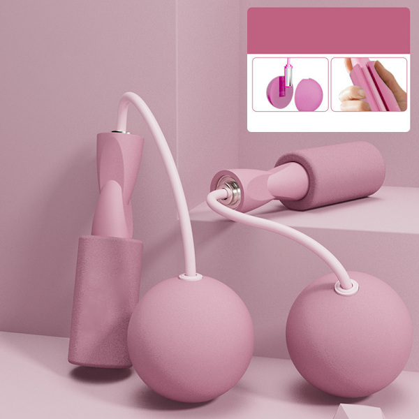 Trådløst hoppereb dobbeltlejet vægtet sjippetov Fitness eksamen hoppereb til voksne studerende børn Pink
