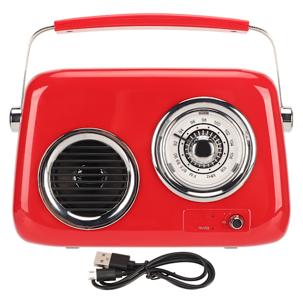 Retro Radio Bluetooth högtalare Bärbar Handhållen HiFi Stereoljud Söt radiohögtalare i gammaldags stil för fest utomhus Röd