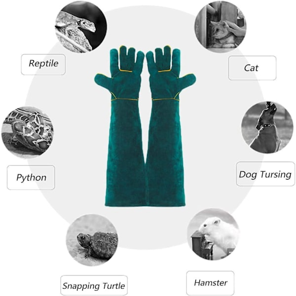 Beskyttende handsker til håndtering af kæledyr - Læder sikkerhedshandsker til badning, pleje og håndtering af hunde, katte, fugle, slanger, firben og krybdyr