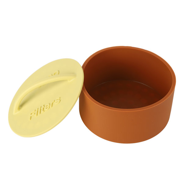 Kaffe filter opbevaringsholder letvægts silikoneholder anti-støv rund kaffe filter dispenser til hjem kaffebar karamel og ingefær