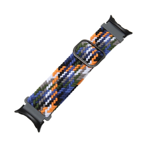 Flettet vevende klokkerem Flerfarget Juster størrelse Erstatningsklokkebånd for Pixel Watch Indigo