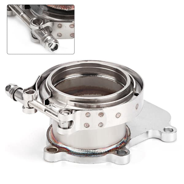 Rustfritt stål for Holset WH1C HX35 HX35W Downpipe Turbo Flens til 3\" V-bånd Adapter