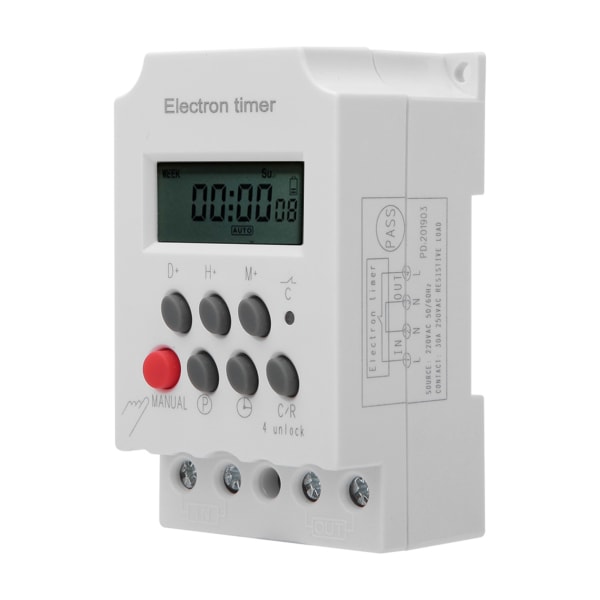 Elektronisk Tidströmbrytare Mikrodatorkontrollerad Intelligent Högström KG316T-II 220VAC 30A