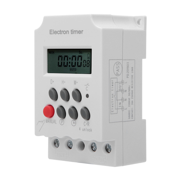 Elektronisk Timer Switch Mikrocomputer Intelligent Stor Strøm KG316T-II 220VAC 30A